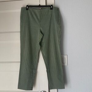 J. Jill Olive and Sky Blue Geometric Print Pants